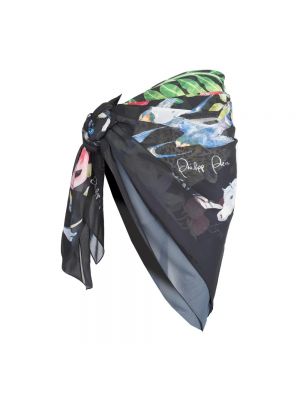 Bufanda con estampado transparente Philipp Plein negro