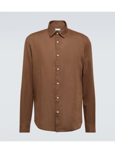 Camisa de lino Sunspel beige