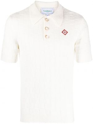 Поло тениска бродирана Casablanca бяло