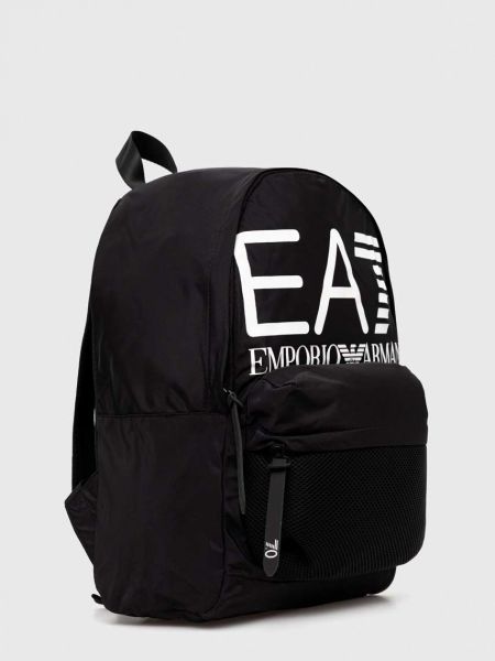 Черный рюкзак с принтом Ea7 Emporio Armani