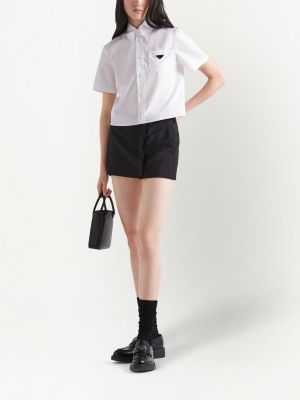 Moherowa mini spódniczka Prada czarna