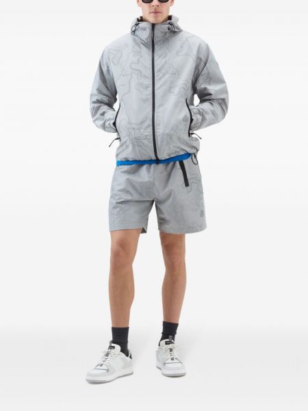 Shorts de sport à imprimé Woolrich gris