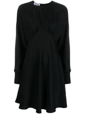 Saténové midi šaty Moschino černé