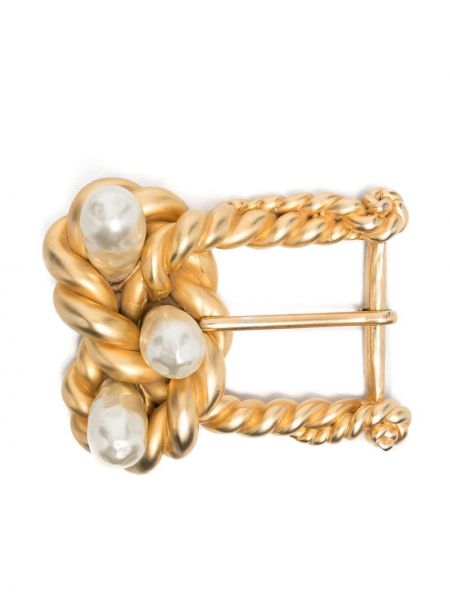 Remen sa perlicama sa kopčom Chanel Pre-owned zlatna