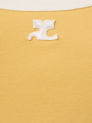 Camiseta de algodón Courrèges amarillo