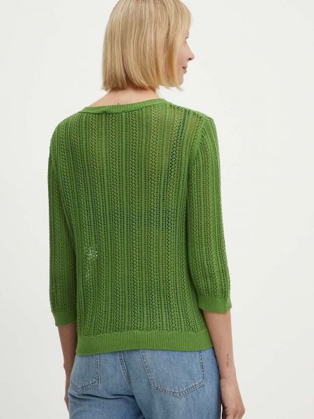 Pamut pulóver United Colors Of Benetton zöld