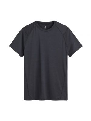 Меланжевая футболка H&m черная