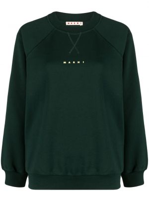 Raštuotas medvilninis džemperis Marni žalia