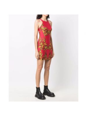 Mini vestido con estampado Versace Jeans Couture rojo