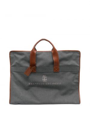Чанта с принт Brunello Cucinelli сиво