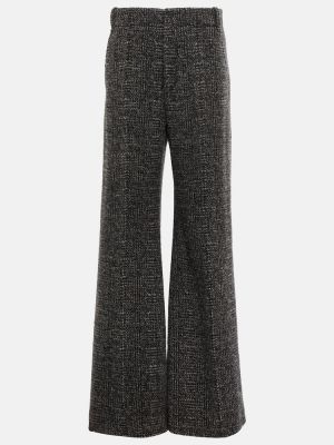 Spodnie wełniane relaxed fit tweedowe Chloã© szare