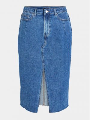 Priliehavá džínsová sukňa Vila modrá