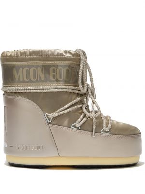 Chunky csipkés fűzős bokacsizmák Moon Boot ezüstszínű