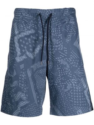Shorts en coton à imprimé Ps Paul Smith bleu