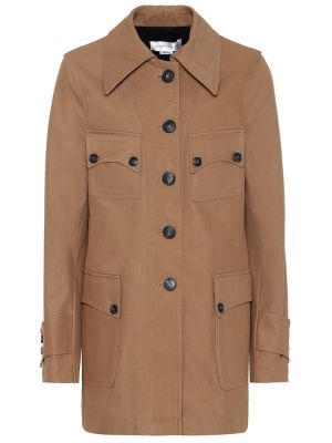 Pamučna jakna Victoria Beckham smeđa