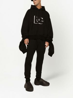 Kapučdžemperis ar apdruku Dolce & Gabbana melns