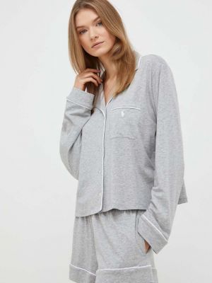 Памучна пижама Polo Ralph Lauren сиво