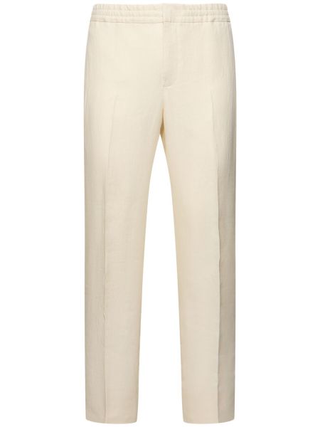 Lanene hlače Zegna bijela
