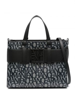Nákupná taška na zips s potlačou Armani Exchange