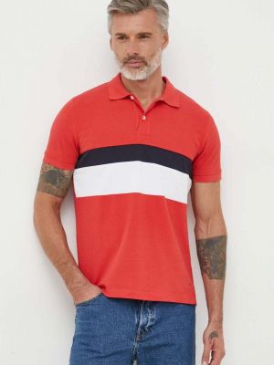 Памучна тениска с дълъг ръкав с принт Geox червено