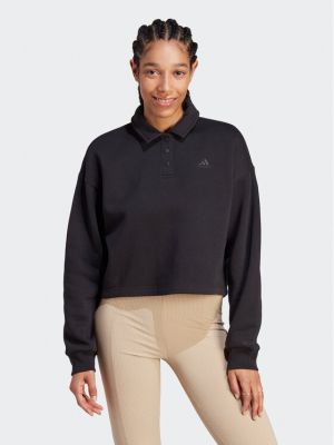 Bluză din fleece cu croială lejeră Adidas negru