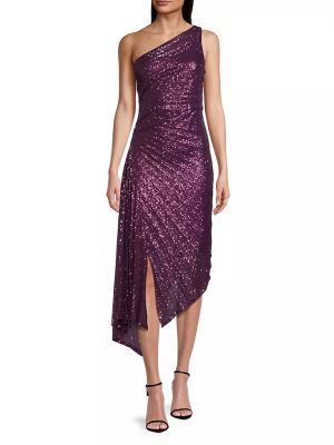 Асимметричное платье с пайетками Ungaro фиолетовое