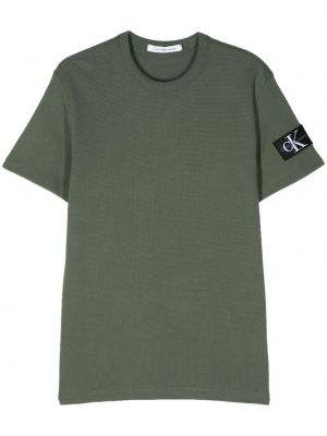 Kokvilnas t-krekls Calvin Klein Jeans zaļš
