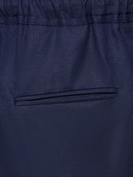 Pantalones de lino Kiton azul