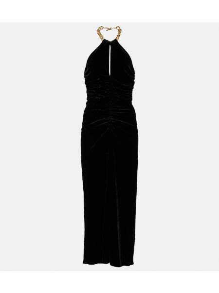 Бархатное платье миди Veronica Beard черное