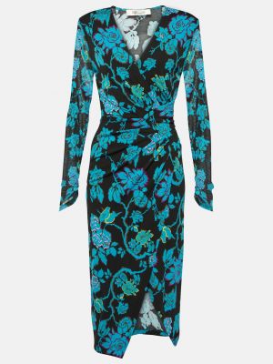 Платье миди с принтом из джерси Diane Von Furstenberg черное