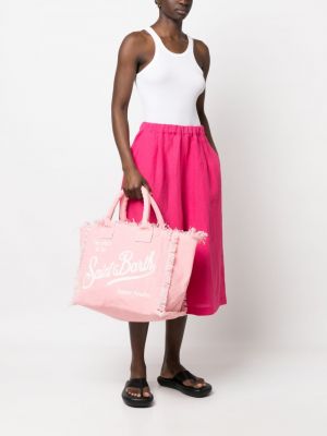 Shopper soma ar apdruku Mc2 Saint Barth rozā