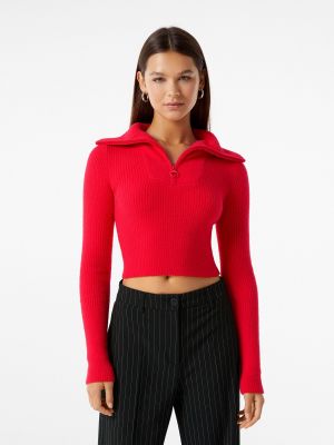 Пуловер Bershka червено