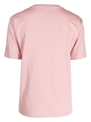Koszulka bawełniana z nadrukiem Joshua Sanders różowa