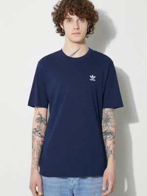 Бавовняна футболка з аплікацією Adidas Originals синя