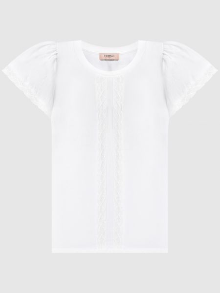 Кружевная футболка Twin-set белая
