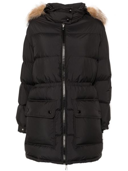 Applikation lige frakke Moncler sort