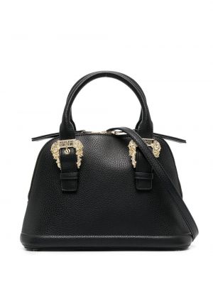 Δερμάτινη τσάντα shopper Versace Jeans Couture μαύρο