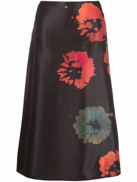 Falda de flores con estampado Marni negro