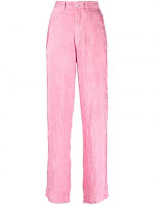 Pantaloni cu picior drept Mm6 Maison Margiela roz