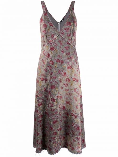 Trykt floral bomull dress R13 grå