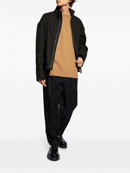 Długi sweter wełniany Jil Sander brązowy