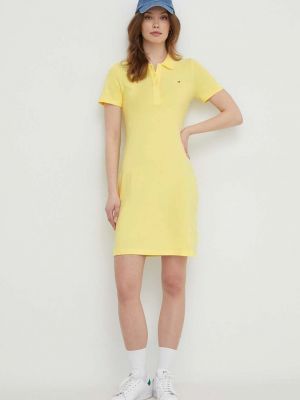 Sukienka mini dopasowana Tommy Hilfiger żółta