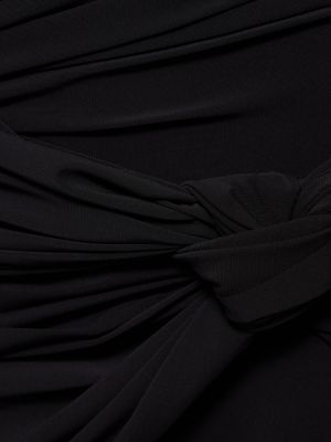 Dlouhé šaty s dlouhými rukávy jersey The Attico černé