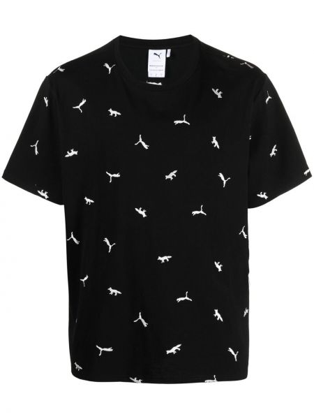 Camiseta con bordado Puma negro