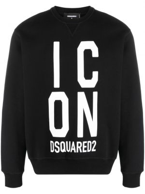 Baskılı pamuk uzun kazak Dsquared2 siyah