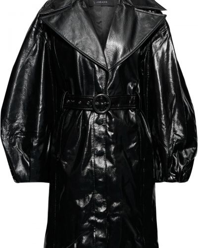 Кожаное пальто J Brand, черный