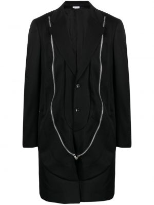 Vlněný kabát na zip Comme Des Garçons Homme Plus černý