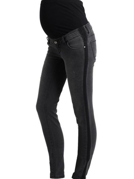 Czarne jeansy skinny slim fit Mamalicious