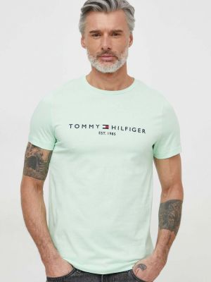 Koszulka bawełniana Tommy Hilfiger zielona