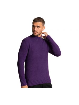 Sweter z okrągłym dekoltem Drykorn fioletowy